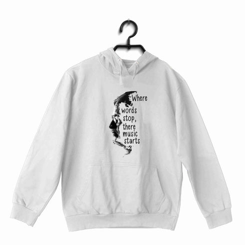 Ilayaraja Tamil Tamil WHERE WORD STOPS - ILAYARAJA UNISEX HOODIE Sweatshirts